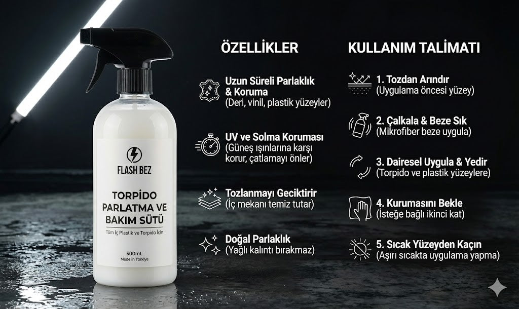 Flashbez │ Torpido Parlatma ve Bakım Sütü 500mL